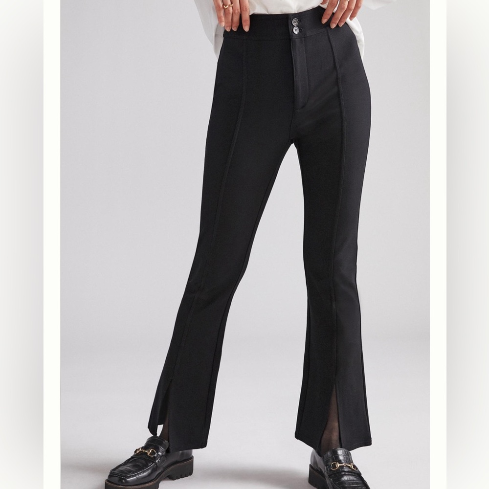 Anthropologie Maeve Slit-Front Flared Ponte Corporate Pant academia Streetwear 8